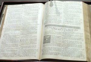 John Barnard's bible, which still rests at the front of the First Church in Marblehead.